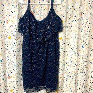 Torrid size 3 Navy and Silver adjustable strap dress